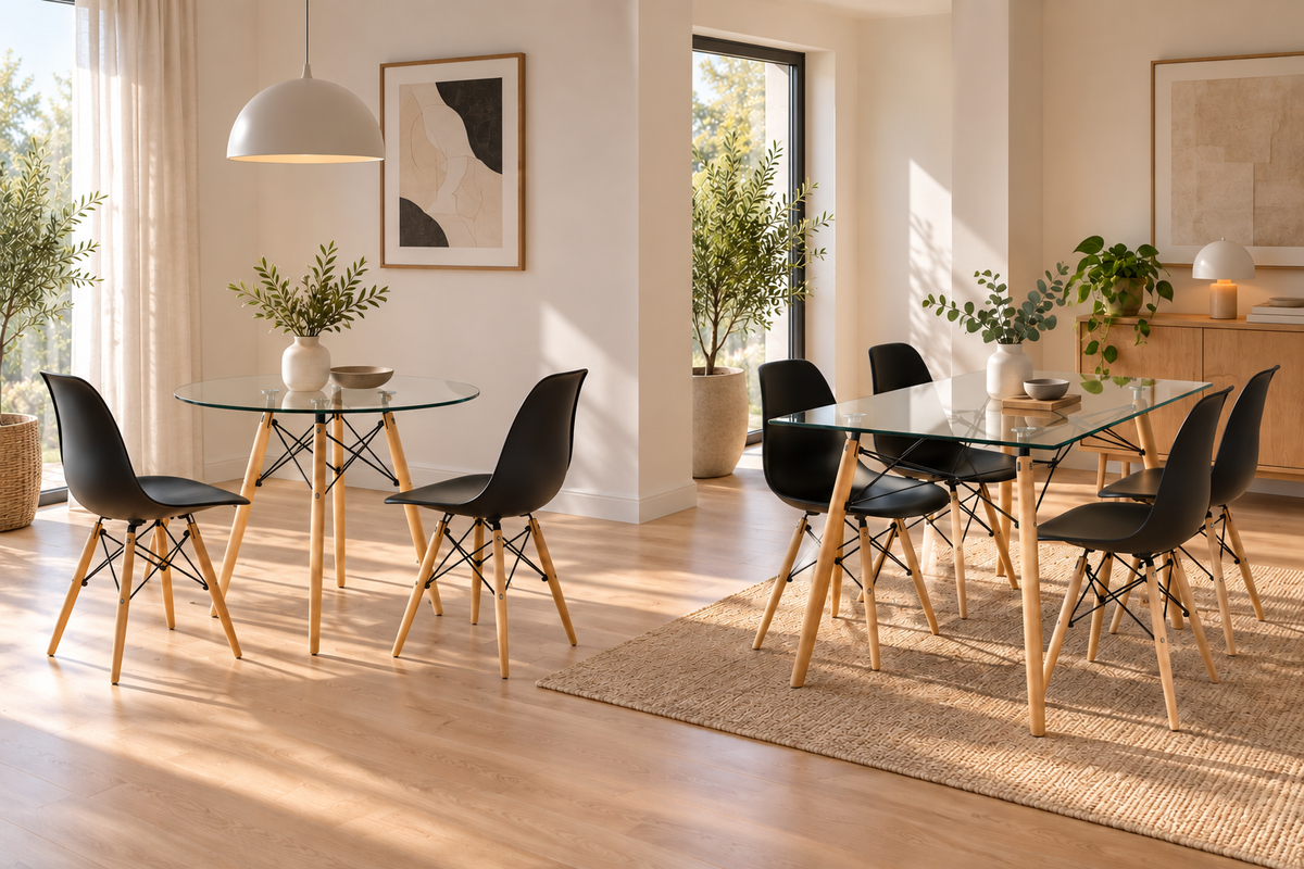 Mesa redonda o rectangular: ¿cuál elegir para tu comedor?