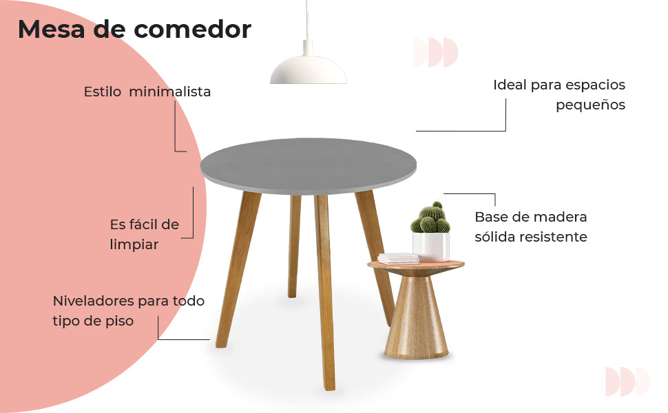 Mesa de Comedor Circular Frankfurt 100cm