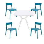 Comedor Mesa Cuadrada Lodi + 4 Sillas Brianza para exterior o comercio