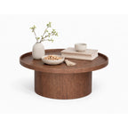 Mesa de centro Perak – Redonda en nogal y encino 80 cm