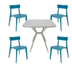 Comedor Mesa Cuadrada Lodi + 4 Sillas Brianza para exterior o comercio