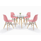 Comedor 4 sillas Oslo T8 | Mesa de cristal templado + 4 sillas para comedor