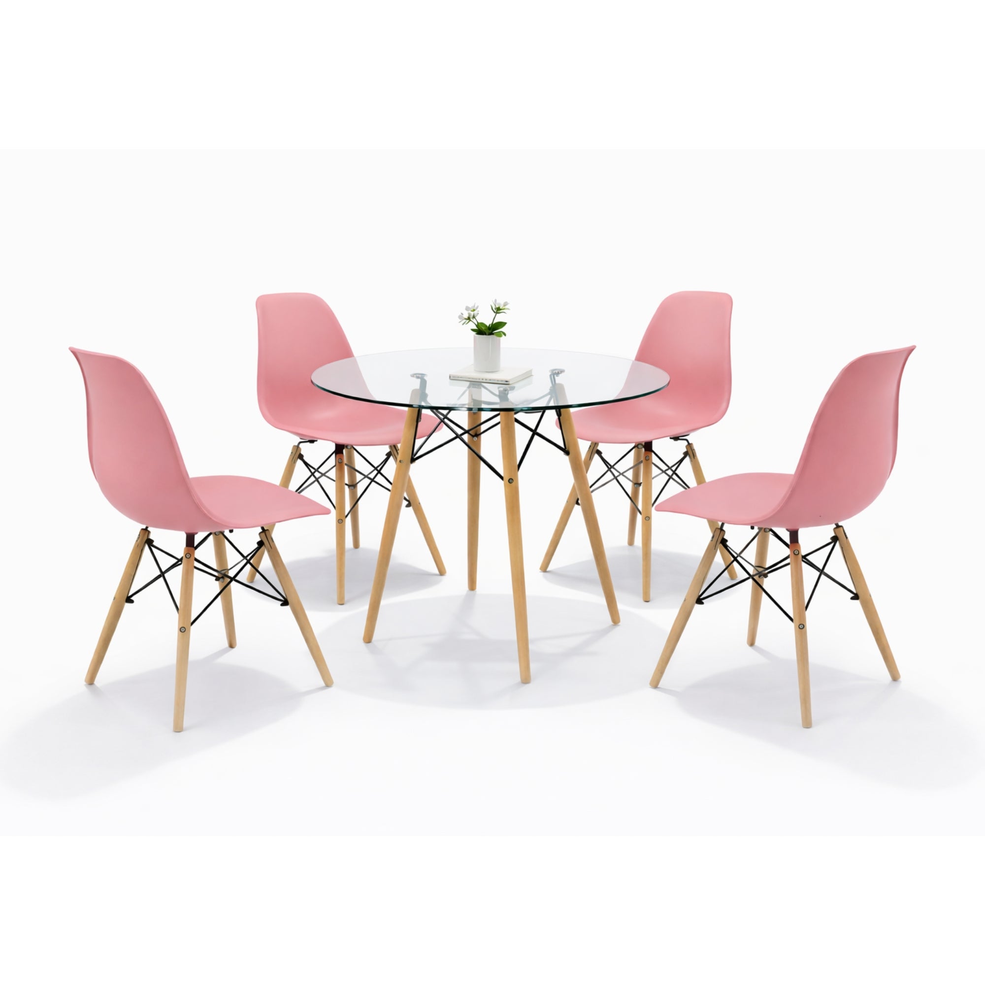 Comedor 4 sillas Oslo T8 | Mesa de cristal templado + 4 sillas para comedor