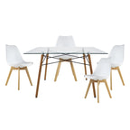 Comedor Mesa Oslo Cristal T5  + 4 Sillas Frankfurt