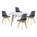 Comedor Mesa Rectangular Blanco 120X80 + 4 Sillas Frankfurt