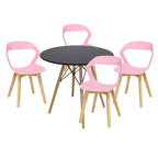 Comedor Mesa Oslo 80 Negro + 4 Sillas Moura