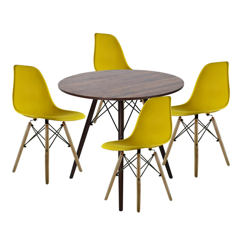 Comedor Mesa oslo 80 Nogal + 4 Sillas Oslo