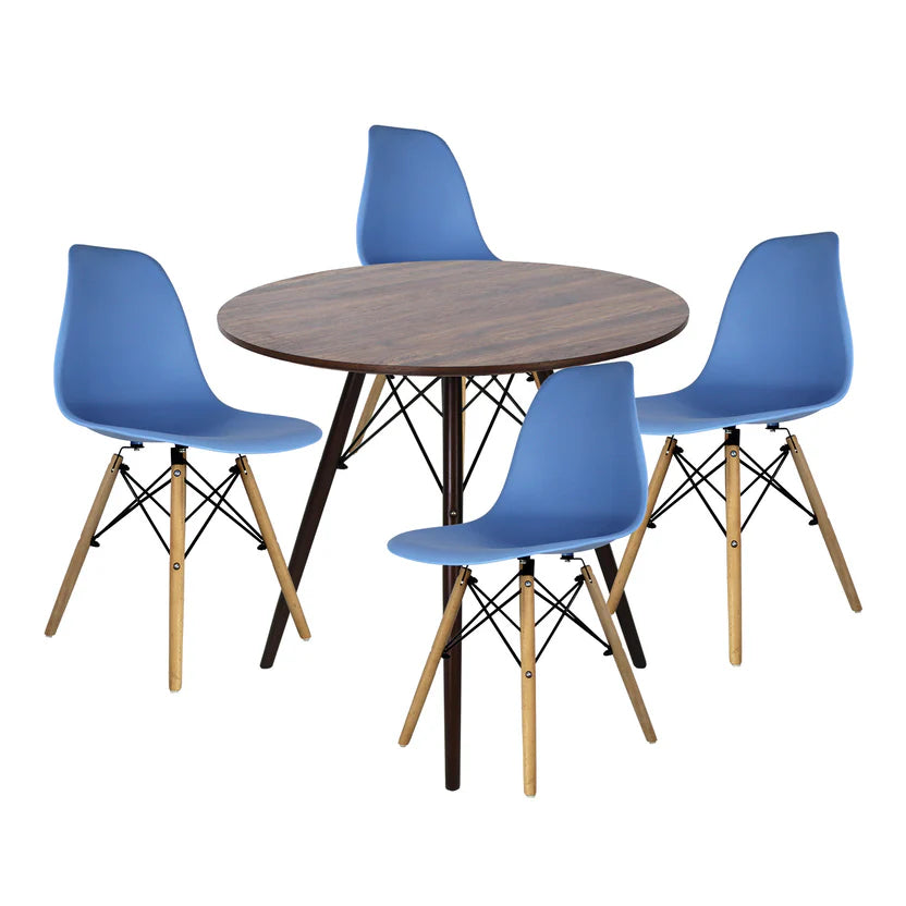 Comedor Mesa oslo 80 Nogal + 4 Sillas Oslo