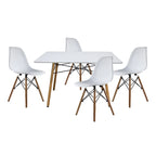 Comedor Mesa Oslo Rectangular Blanca + 4 Sillas Oslo