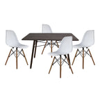 Comedor Mesa Oslo Rectangular Nogal + 4 Sillas Oslo