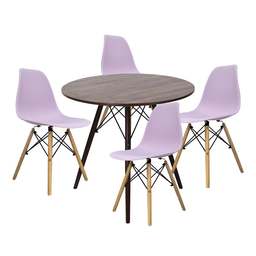 Comedor Mesa oslo 80 Nogal + 4 Sillas Oslo