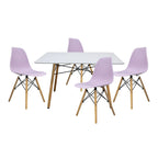 Comedor Mesa Oslo Rectangular Blanca + 4 Sillas Oslo