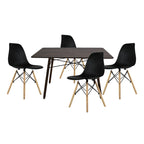 Comedor Mesa Oslo Rectangular Nogal + 4 Sillas Oslo