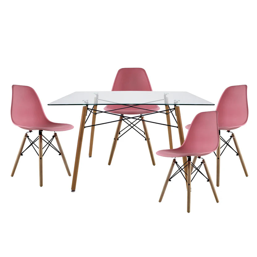 Comedor Mesa Rectangular T5 + 4 Sillas Oslo
