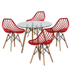 Comedor Mesa Oslo Cristal T8 + 4 Sillas Vento