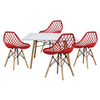 Comedor Mesa Oslo Rectangular  Blanco + 4 sillas Vento