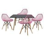 Comedor Mesa Oslo Rectangular  Negro + 4 sillas Vento