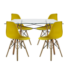 Comedor Mesa Rectangular T5 + 4 Sillas Oslo