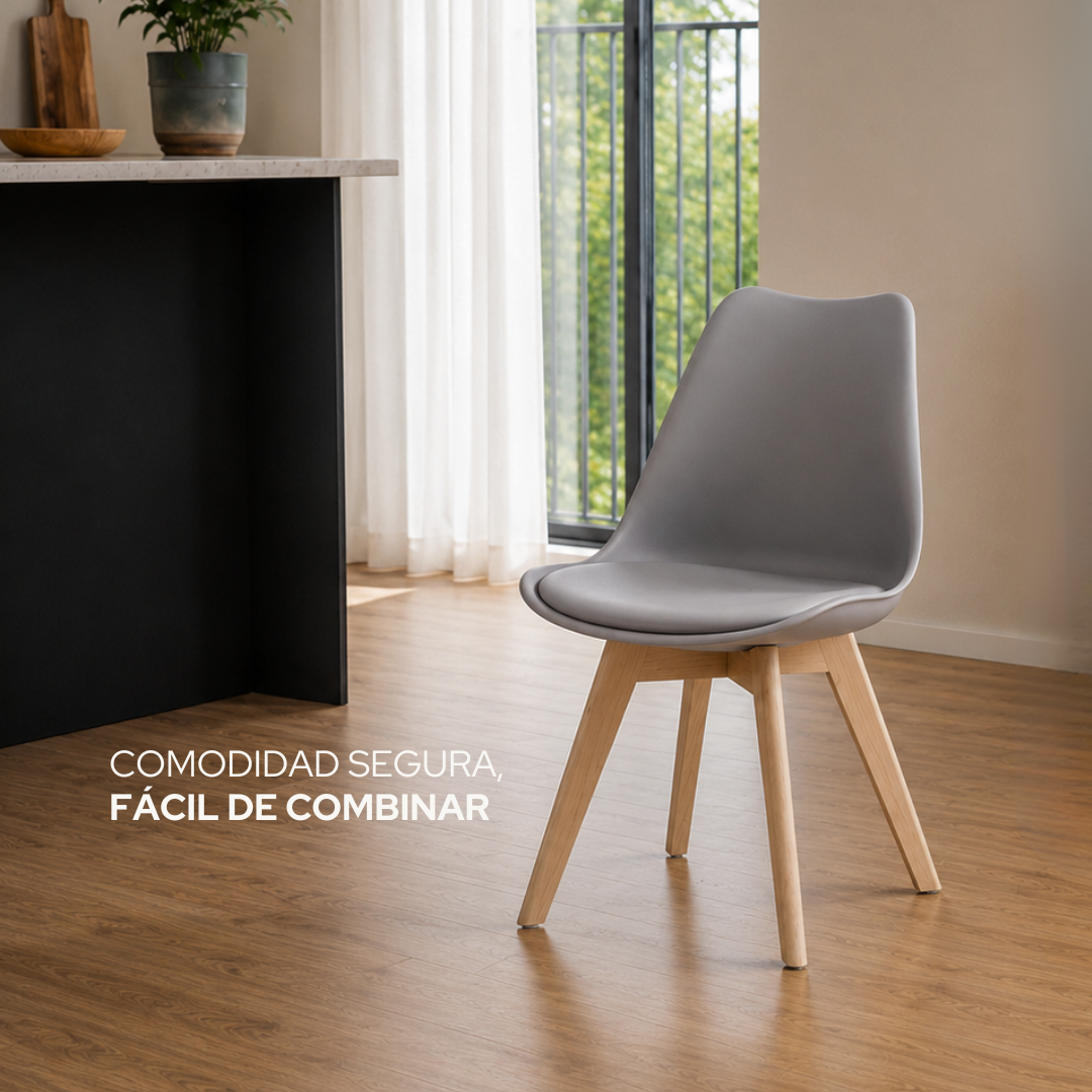 Set de 2 Sillas Frankfurt | Sillas Eames acojinadas para comedor