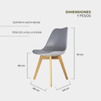 Set de 2 Sillas Frankfurt | Sillas Eames acojinadas para comedor