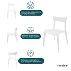 Comedor Mesa Cuadrada Lodi + 4 Sillas Brianza para exterior o comercio