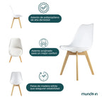 Set de 2 Sillas Frankfurt | Sillas Eames acojinadas para comedor