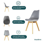 Set de 4 Sillas Eames Frankfurt | Sillas acojinadas