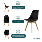 Set de 2 Sillas Frankfurt | Sillas Eames acojinadas para comedor