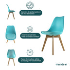 Set de 4 Sillas Eames Frankfurt | Sillas acojinadas