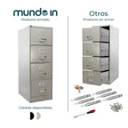 Archivero Metálico de 4 gavetas Oficio 14118 color Arena