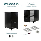 Archivero Metálico 2 gavetas Carta móvil 16251 Negro