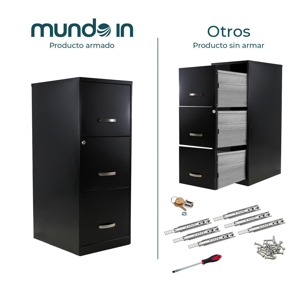 Archivero Metálico 3 gavetas Carta 17438 Negro