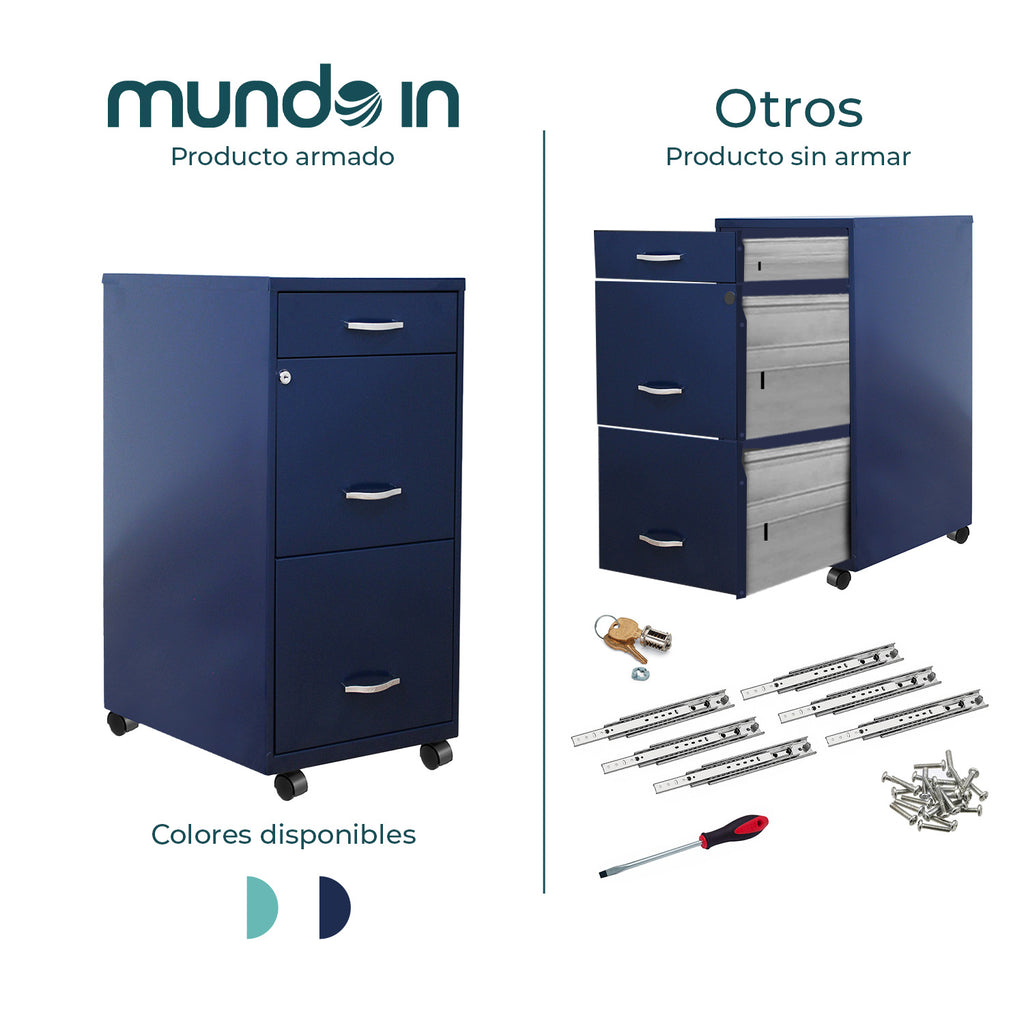 Archivero Metálico 2+1 gavetas Carta móvil modelo 24420