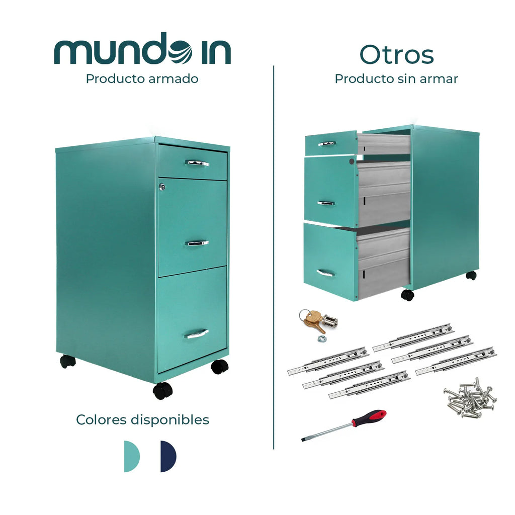 Archivero Metálico 2+1 gavetas Carta móvil 24421