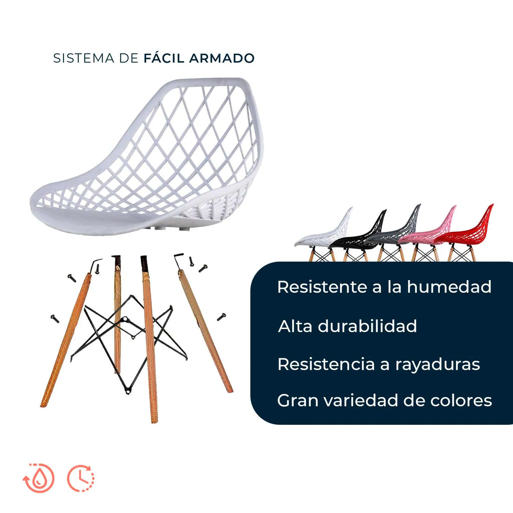 Comedor Mesa Oslo 80 + 4 Sillas Vento