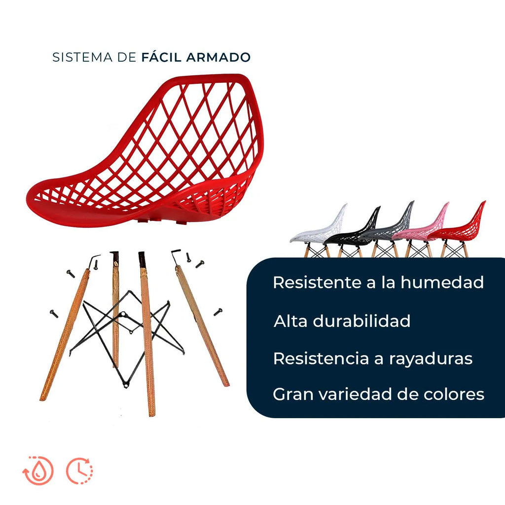 Comedor Mesa Oslo 80 + 4 Sillas Vento