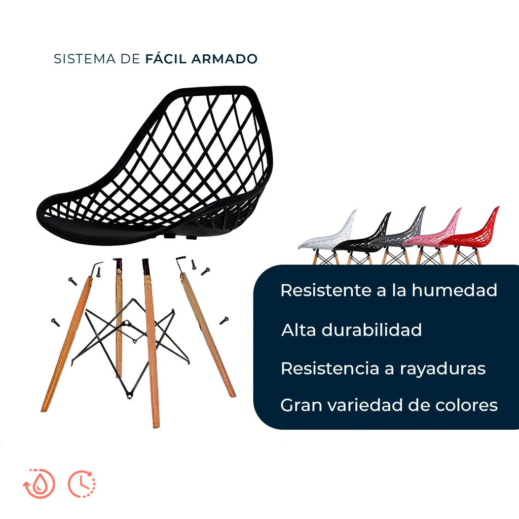 Set de 2 Sillas Oslo Vento | Sillas Eames para comedor