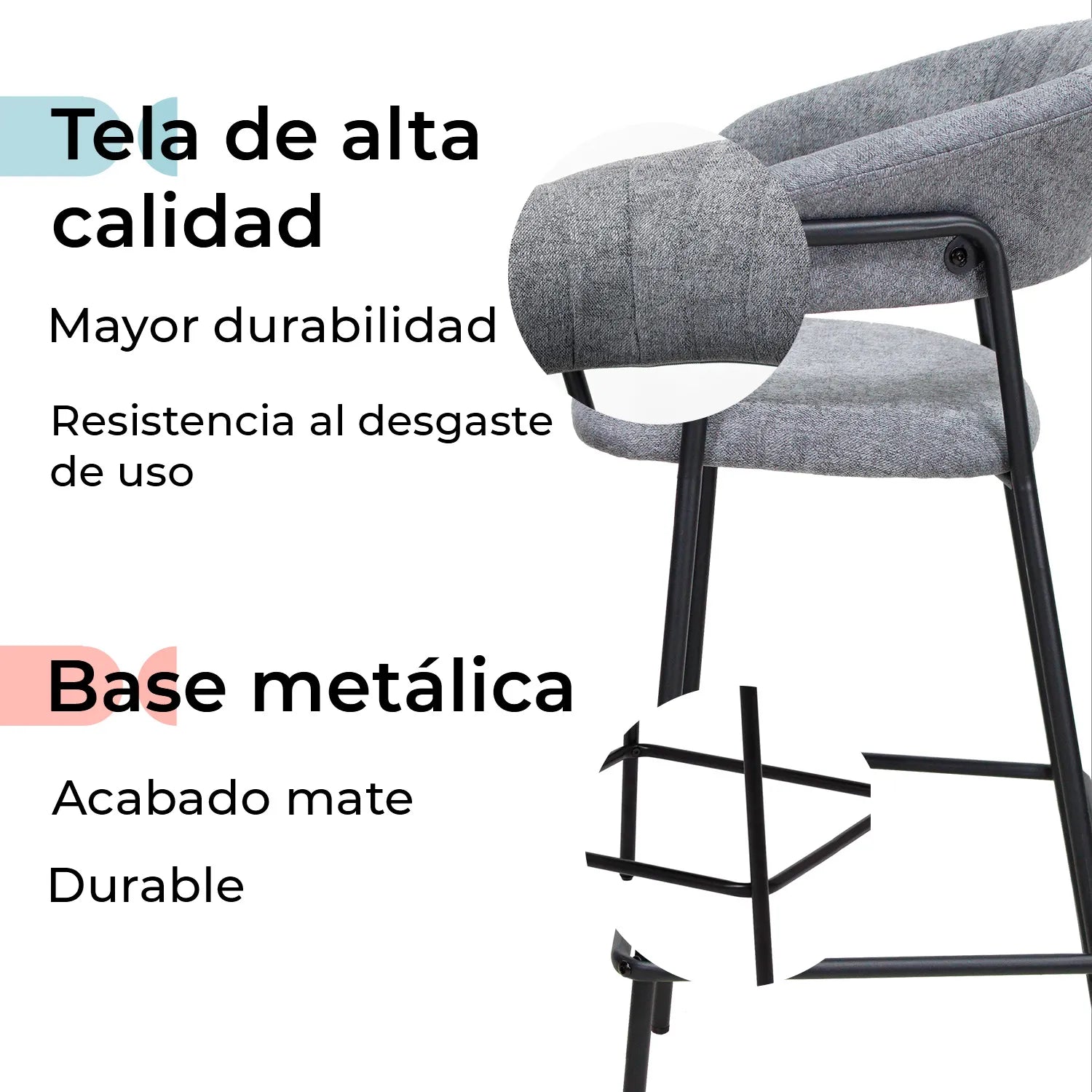 Set de 2 Bancos Caceres 75cm W29