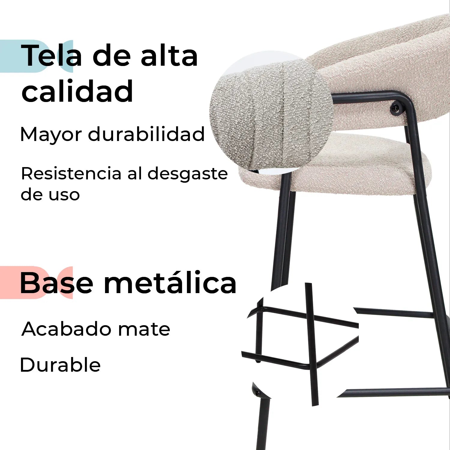 Set de 2 Bancos Caceres 65cm W29