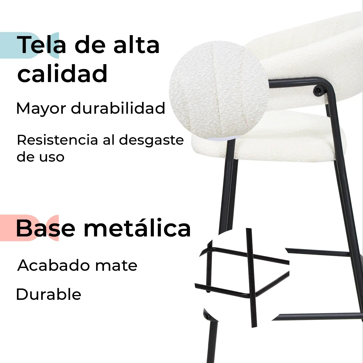 Set de 2 Bancos Caceres 65cm W29