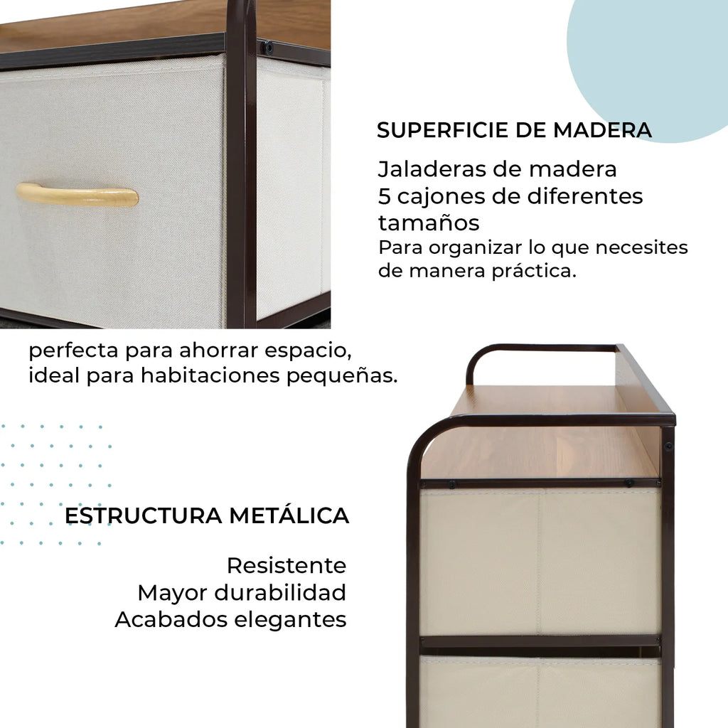 Credenza Organizador Banska 5 Cajones