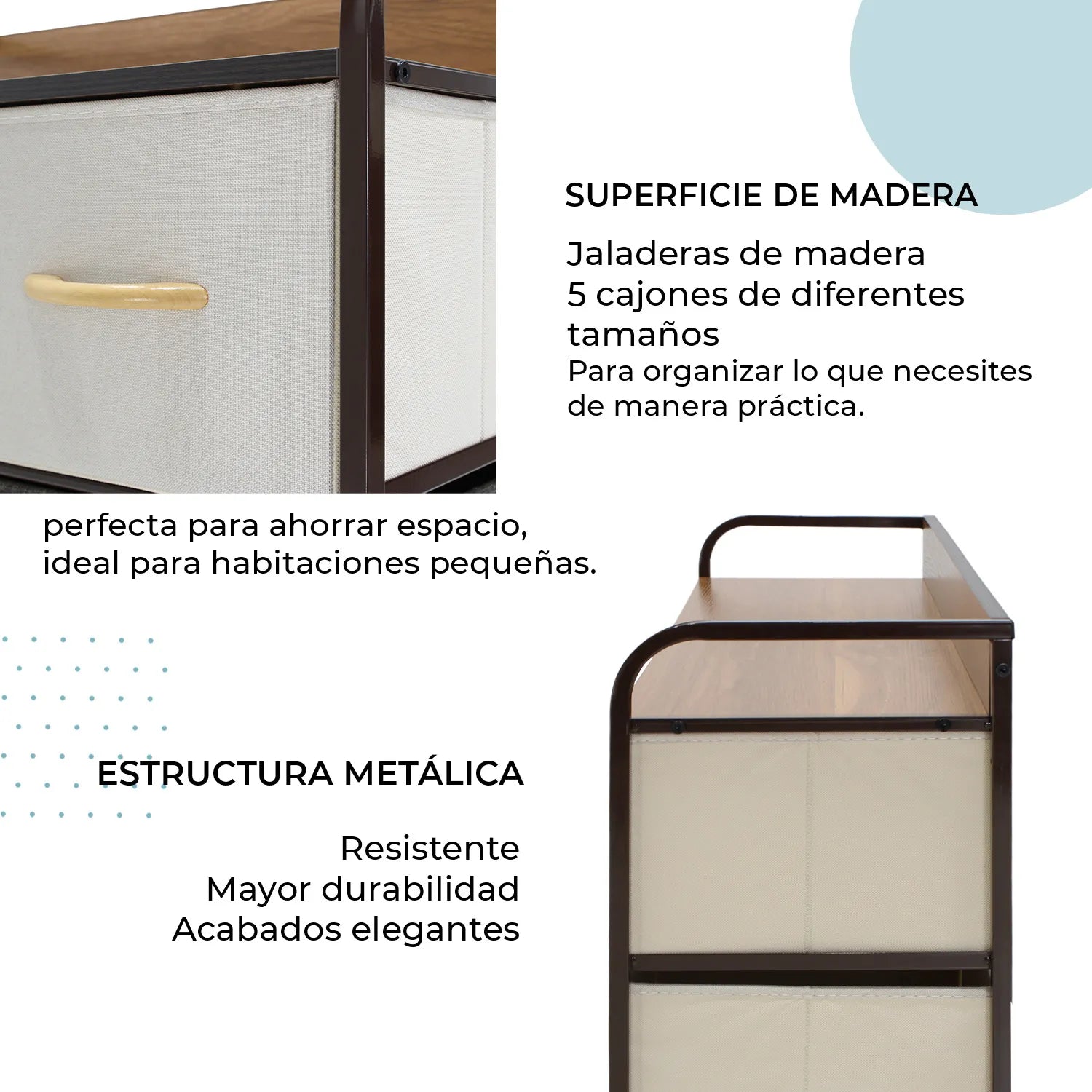 Credenza Organizador Banska 5 Cajones