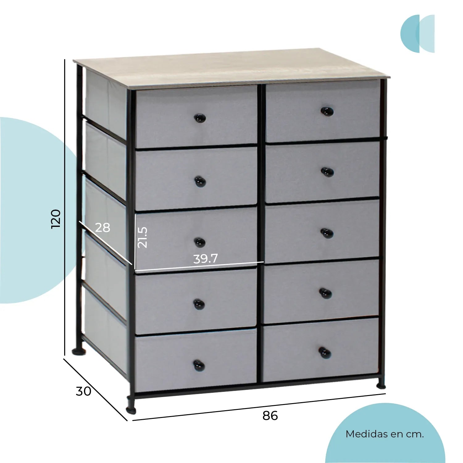 Cajonera Organizador Sava 10 Cajones