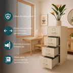 Archivero Metálico de 4 gavetas Oficio modelo 14120 color Gris