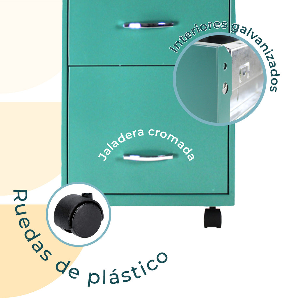 Archivero Metálico 2+1 gavetas Carta móvil 24421