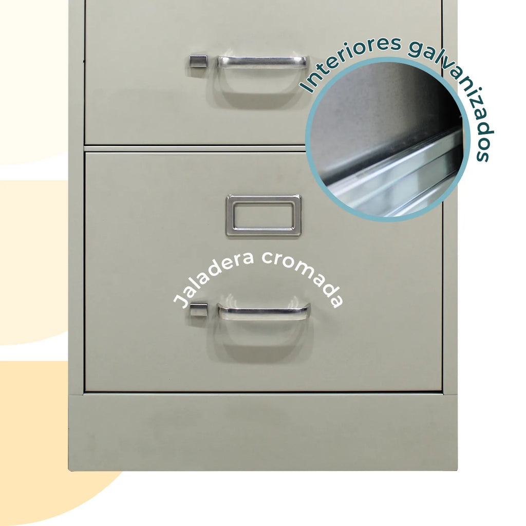 Archivero Metálico de 2 gavetas Oficio 14114 color Gris