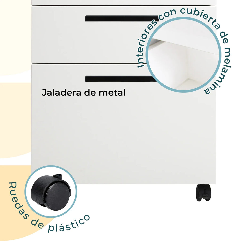 Archivero Melamina 2+1 gavetas Carta Zadar