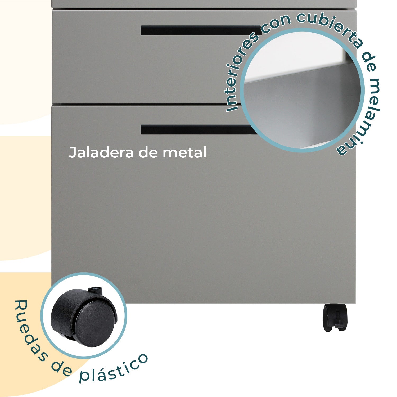 Archivero Melamina 2+1 gavetas Carta Zadar