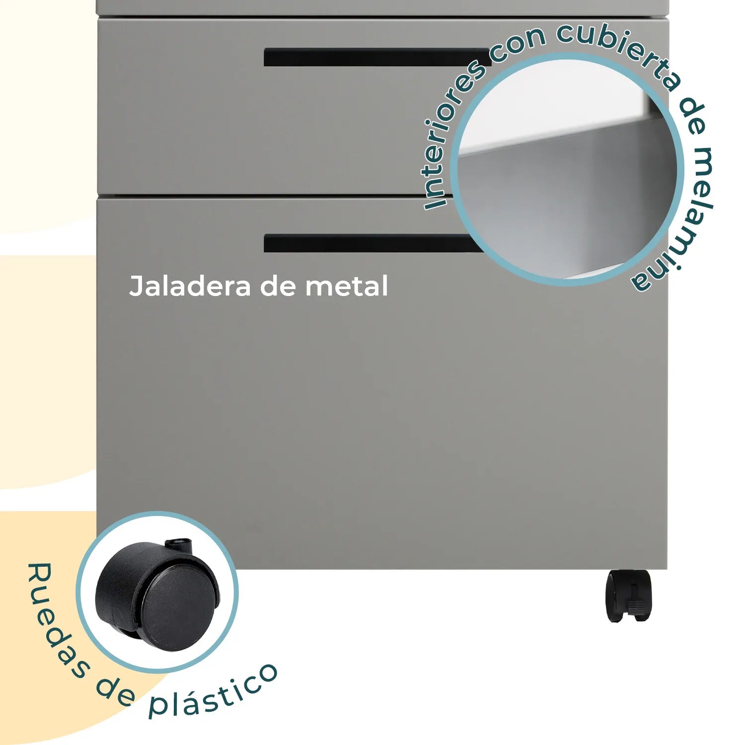 Archivero Melamina 2+1 gavetas Carta Zadar