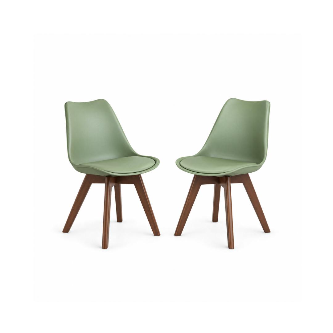 Set de 2 Sillas Frankfurt acojinada  para comedor Nogal